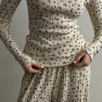 Organic Cotton Pointelle Knit Lounge Set