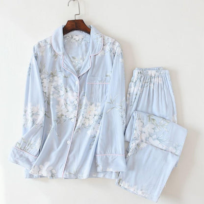 Botanical Sky Muslin Cotton Pajama Set