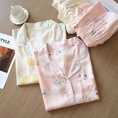 Botanical Sky Muslin Cotton Pajama Set