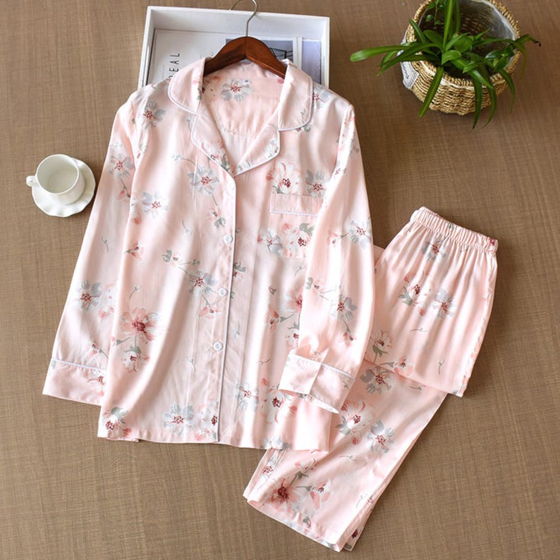 Botanical Sky Muslin Cotton Pajama Set