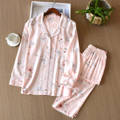 Botanical Sky Muslin Cotton Pajama Set