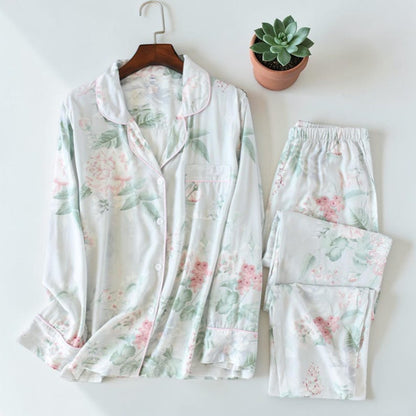 Botanical Sky Muslin Cotton Pajama Set