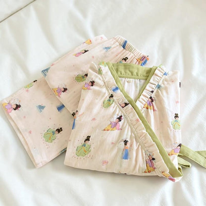 Muslin Cotton Kimono Lounge & Sleepwear Set
