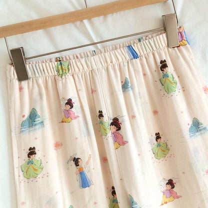 Muslin Cotton Kimono Lounge & Sleepwear Set