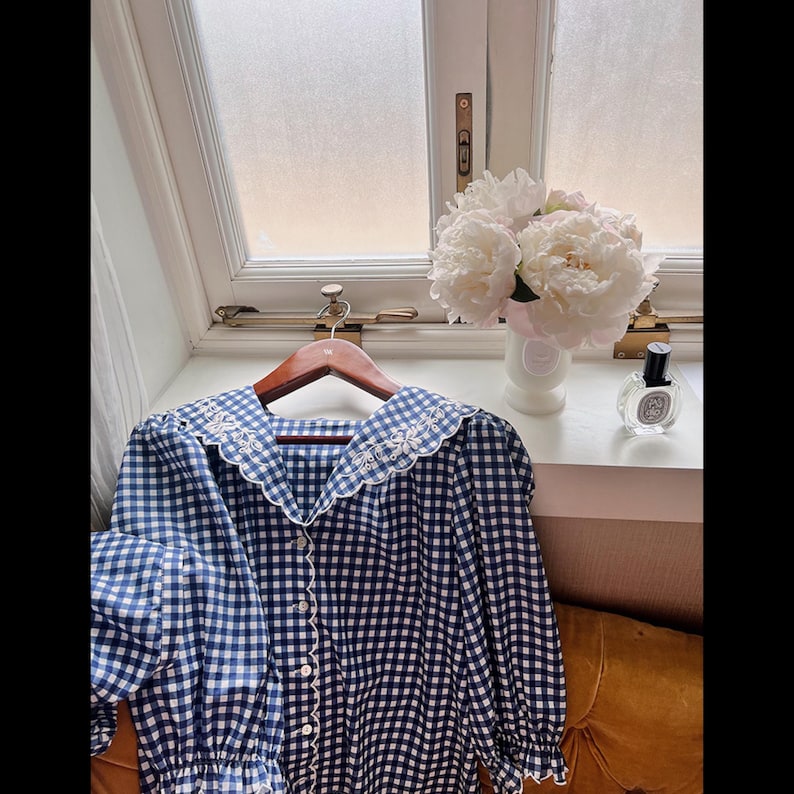 French Gingham Ruffle Lounge & Pajama Set